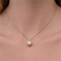 Collana Comete Donna in Oro bianco Perla GLP206